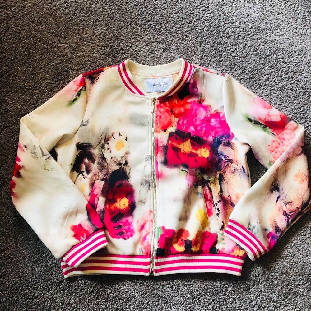 Lucy and Company Varsiry Floral jacket